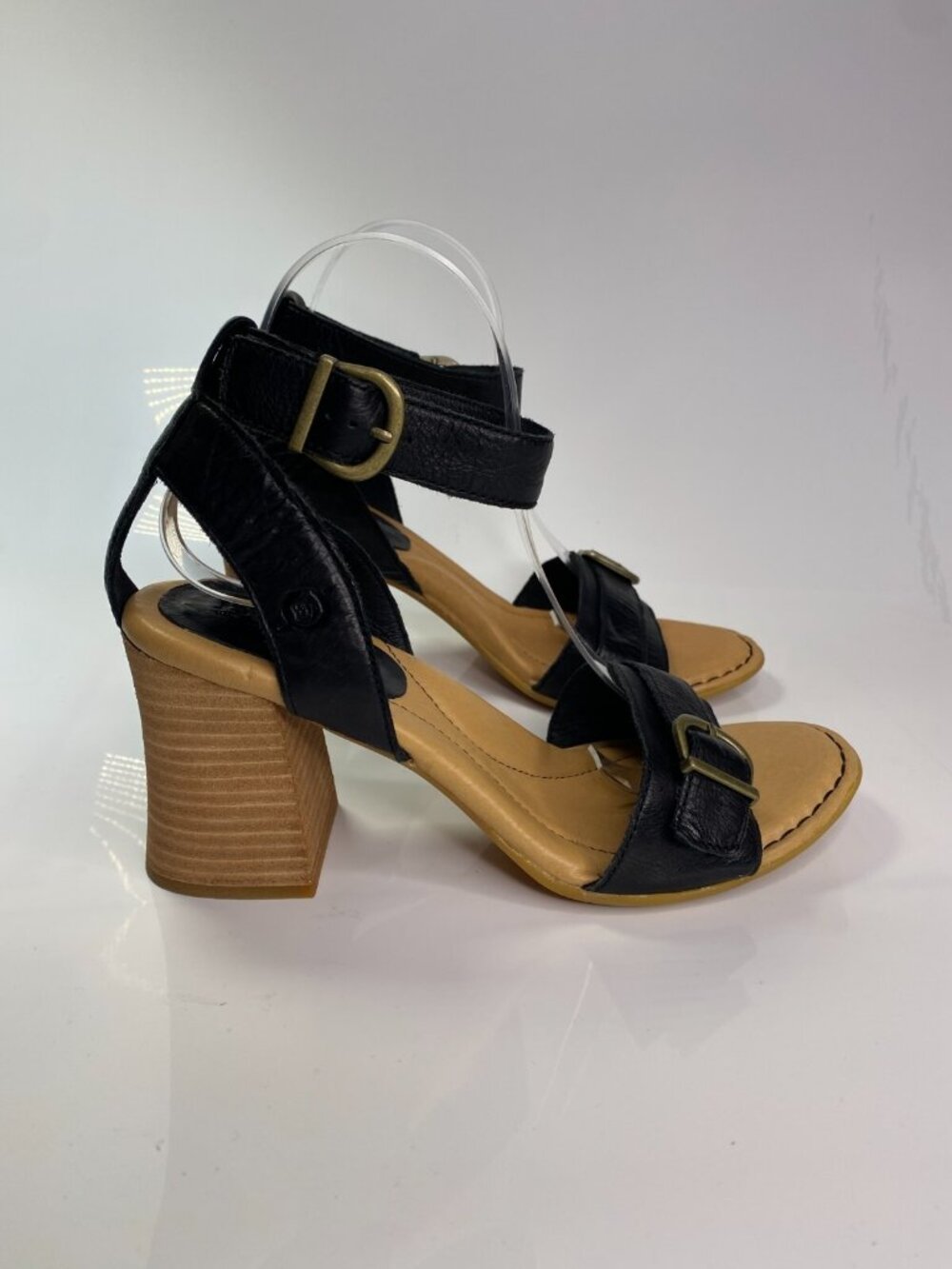 BORN Women's Tahlia Black StrapComfort Soles Heels Sz 10